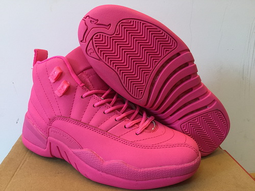 Air Jordan 12 Women Shoes Full Pink