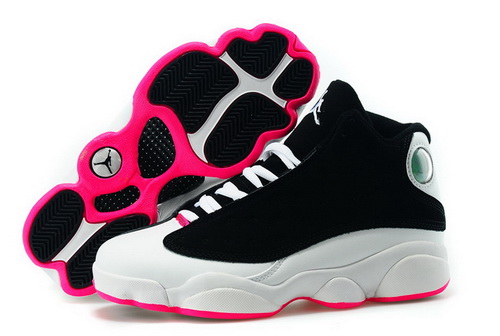 Air Jordan 13 Shoes 2015 Womens Black White Pink