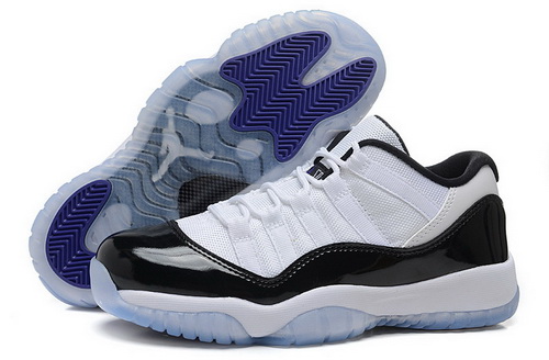 Air Jordan 11 Shoes 2015 Womens Low White Black Blue