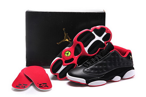 Air Jordan 13 Shoes 2015 Womens GS Low Black White Red