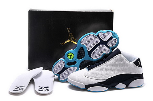 Air Jordan 13 Shoes 2015 Womens GS Low White Black Blue