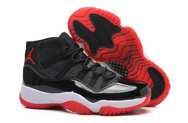 Girls Air Jordan 11 GS Bred Black Varsity Red White For Womens