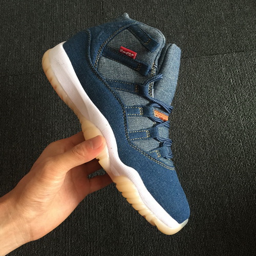 Men Air Jordan 11 Levis Men Shoes Blue