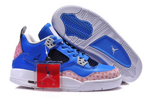 Air Jordan 4 Shoes 2013 Womens Grade AAA Blue White