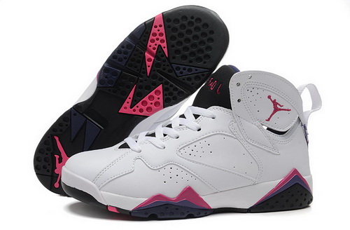 Air Jordan 7 Shoes 2015 Womens White Black Pink