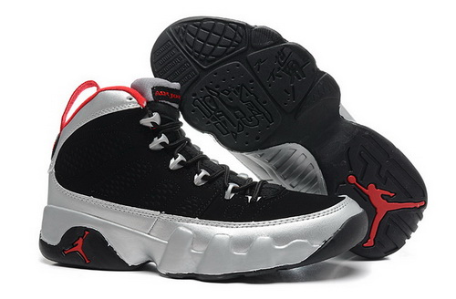 Air Jordan 9 Shoes 2014 Womens Black Silver Red