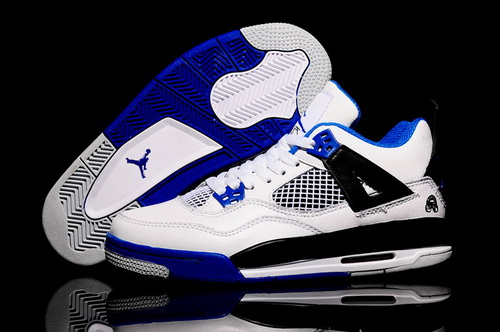 Air Jordan 4 Shoes 2015 Womens Seal Pax Lee White Black Blue