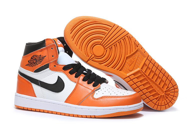 Air Jordan 1 Women Shoes Orange White Black