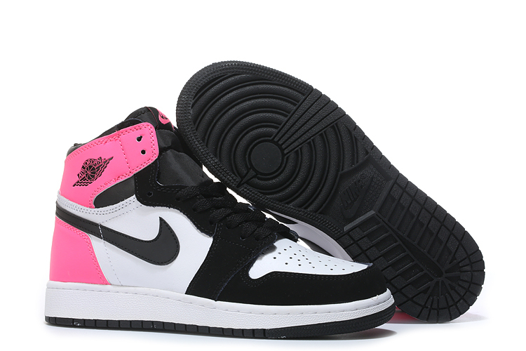 Air Jordan 1 Women Shoes Black White Pink