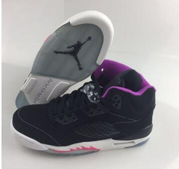 Women Air Jordan 5 Retro Black Purple Shoes