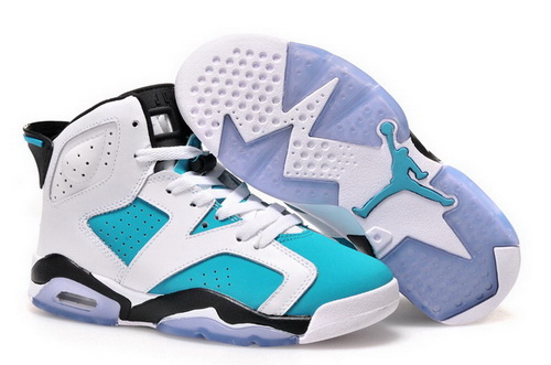 Air Jordan 6 Shoes 2014 Womens GS White Blue