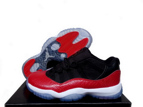 Air Jordan 11 Shoes 2014 Mens Snakeskin Black Red