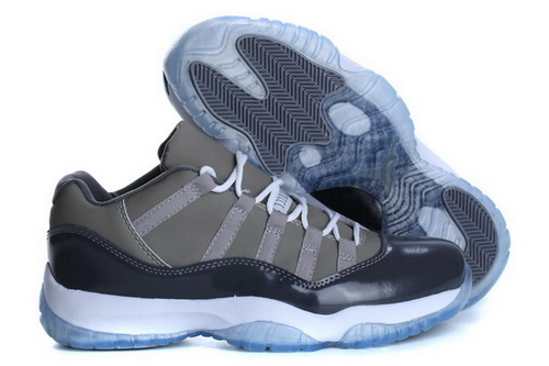 Air Jordan 11 Shoes 2014 Mens Low Graved Version Grey Black