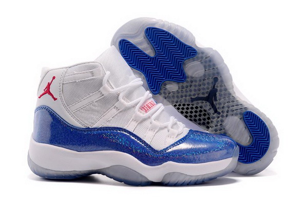 Girls Air Jordan 11 GS White and Blue Womens