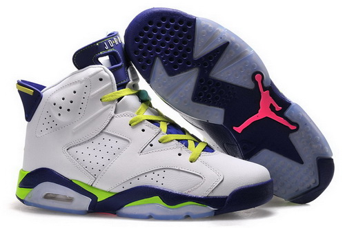 Air Jordan 6 Shoes 2015 Womens White Purple Green