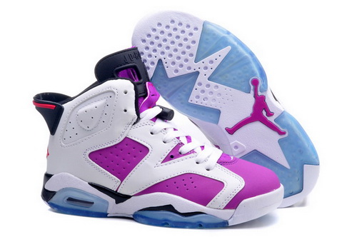 Air Jordan 6 Shoes 2014 Womens Oreo White Purple