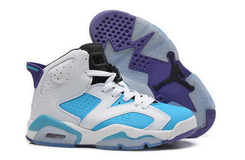 Air Jordan 6 Shoes 2014 Womens White Blue Purple