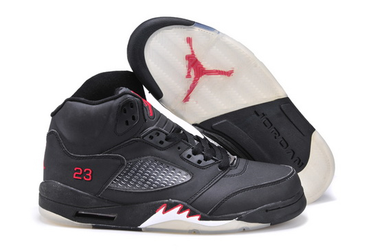 Air Jordan 5 Men Shoes Black Red