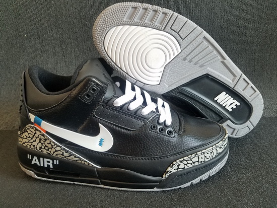 Air Jordan 3 Retro AJ3 x off white black Men Shoes