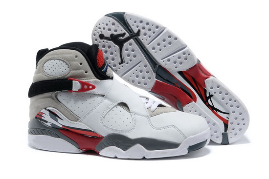 Air Jordan 8 Men Shoes White Gray Red