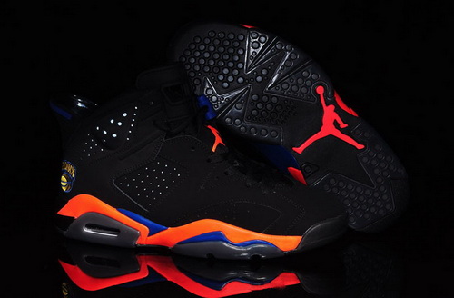 Air Jordan 6 Shoes 2015 Mens Knicks Seal Black Orange