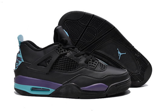 Air Jordan 4 Men Shoes Black Purple