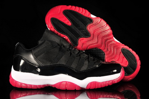 Air Jordan 11 Shoes 2013 Mens Low Classic Engraved Version Black White Red