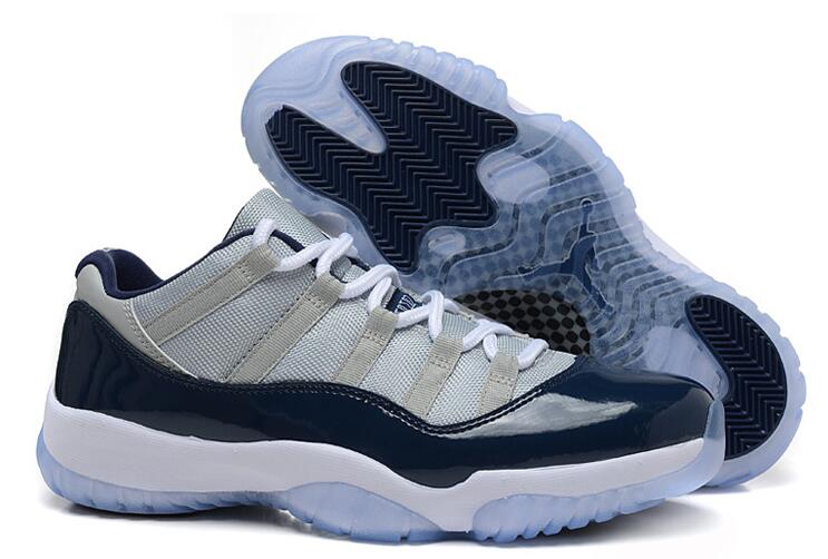 2015 Air Jordan 11 Retro Low Georgetown Grey Mist White Midnight Navy