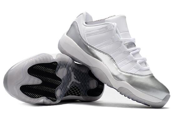 Air Jordan 11 Low GS White Silver Men Shoes