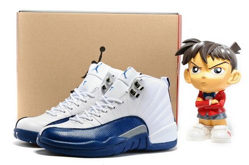 Jordan 12 Retro Men Shoes White French Blue