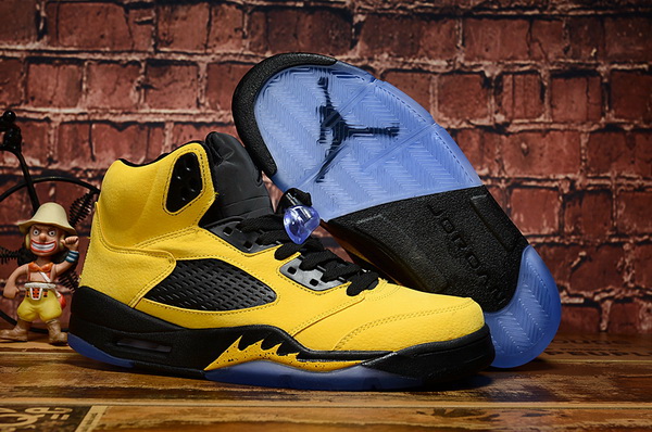 Air Jordan 5 Yellow Black Retro Men Shoes