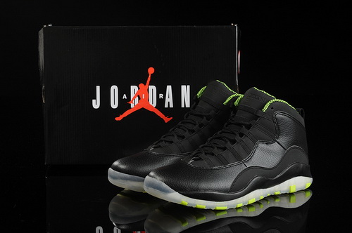 Air Jordan 10 Shoes 2014 Mens Crystal Sole Black Green