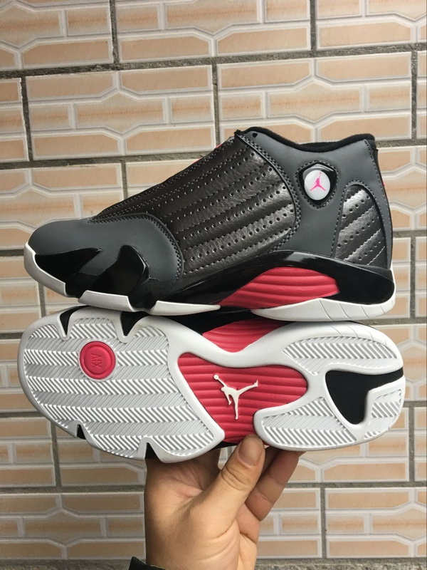 Air Jordan 14 Men Shoes Black Grey Pink