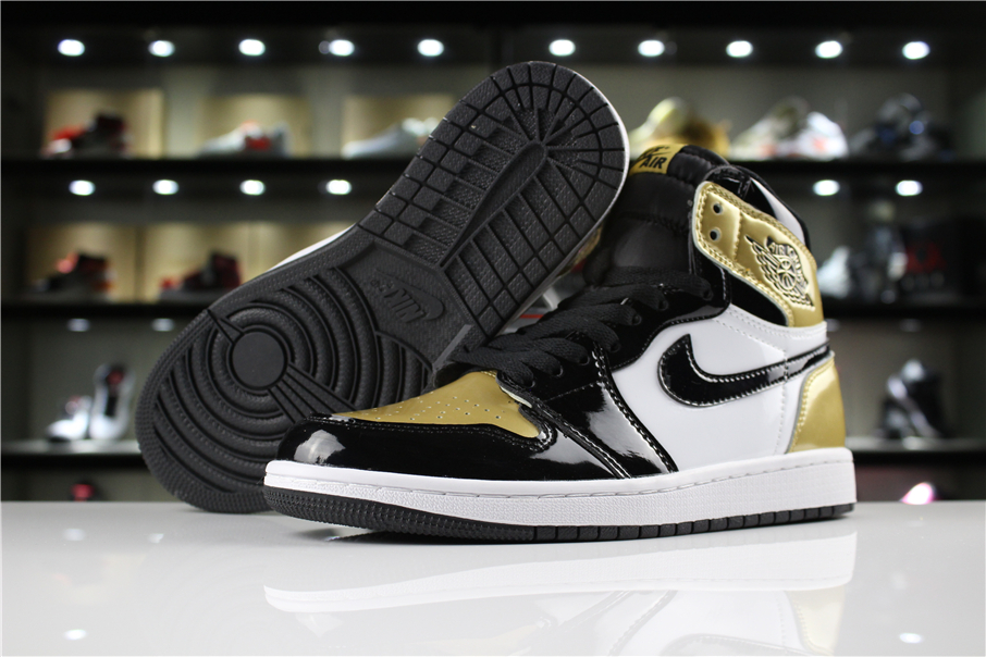 Air Jordan 1 Retro High OG Women Shoes Black Gold