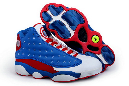 Air Jordan 13 Shoes 2013 Mens Captain America Blue Red White