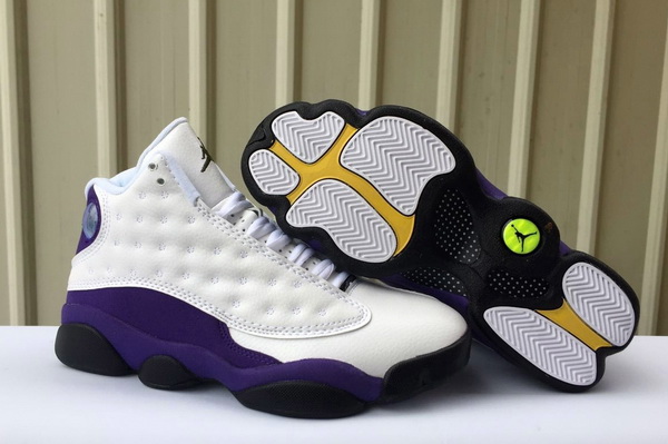 Air Jordan 13 Retro Lakers White Purple Men Shoes