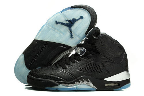 Air Jordan 5 Shoes 2014 Womens 3LAB5 Burst Pattern All Black