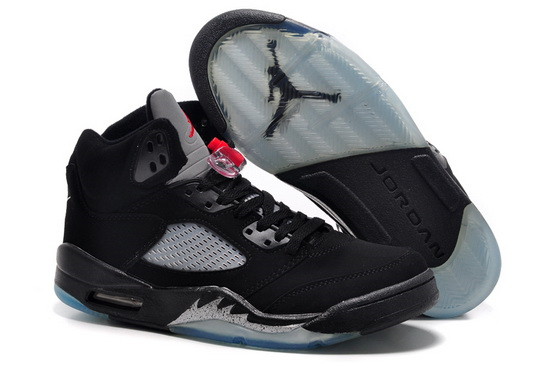 Air Jordan 5 Men Shoes Black Gray Red