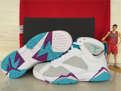 Air Jordan 7 Shoes 2015 Womens White Grey Purple