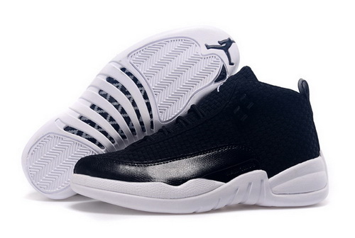 Air Jordan 12 Shoes 2015 Mens Future Weave Black White