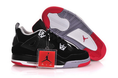 Air Jordan 4 IV Shoes 2013 Womens Black Red Grey