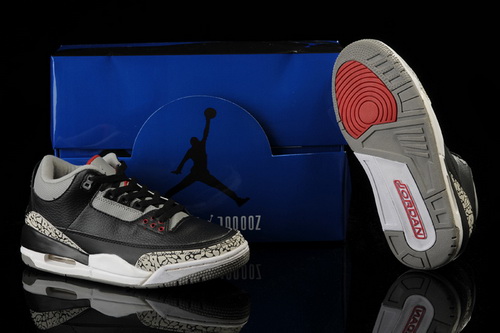 Air Jordan 3 Shoes 2013 Womens New Style Black Grey Red