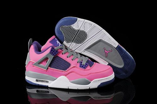 Air Jordan 4 Shoes 2013 Womens Pink Grey Purple