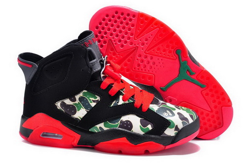 Air Jordan 6 Shoes 2015 Womens Camouflage Black Red