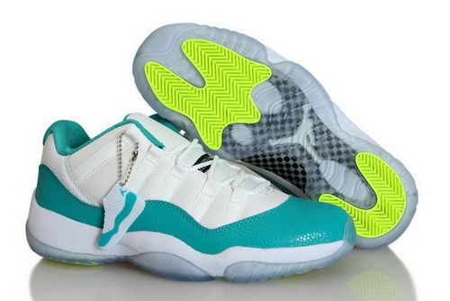 Air Jordan 11 Shoes 2014 Womens Serpentine White Cyan Green