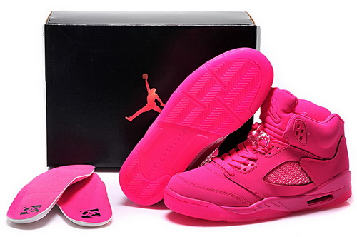 Air Jordan 5 Shoes 2015 Womens All Rose Red