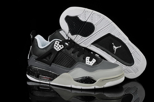 Air Jordan 4 Shoes 2013 Womens Black Grey White