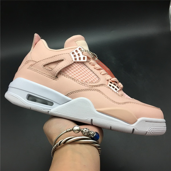 Air Jordan 4 Original top layer real standard pink Basketball Women Shoes