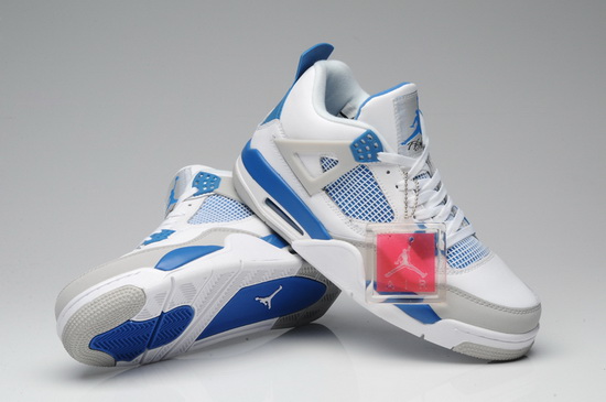 Air Jordan 4 Men Shoes White Blue