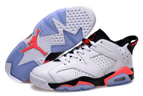 Air Jordan 6 Shoes 2015 Womens Low With Seal White Black Red